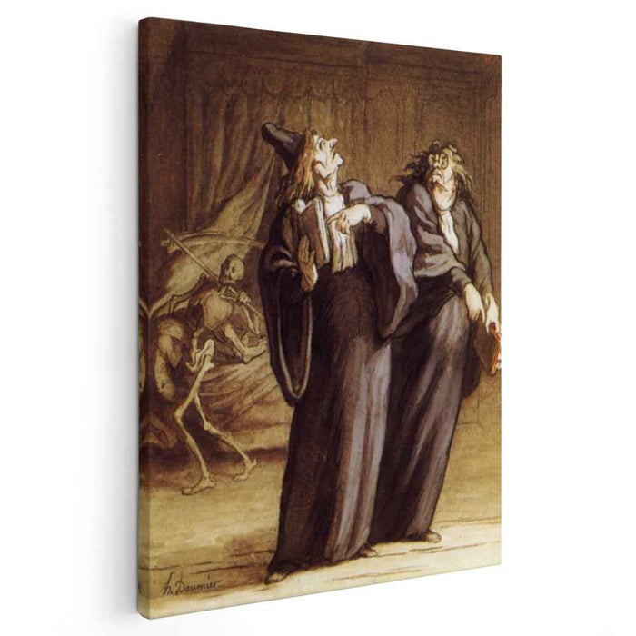 The Two Doctors and Death by Honore Daumier