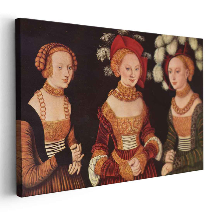 Three princesses of Saxony, Sibylla, Emilia and Sidonia, daughters of Duke Heinrich of Frommen by Lucas Cranach the Elder