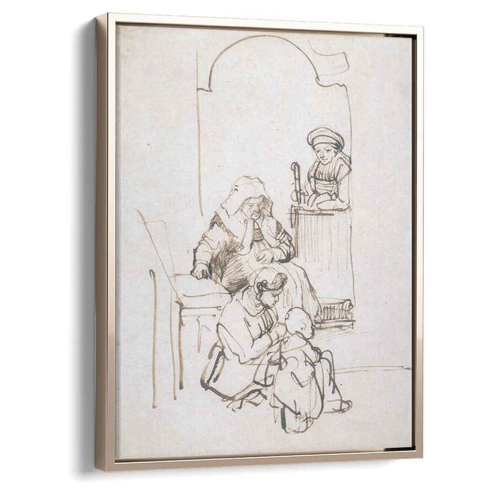 Three Women and a Child at the Door (1645) by Rembrandt