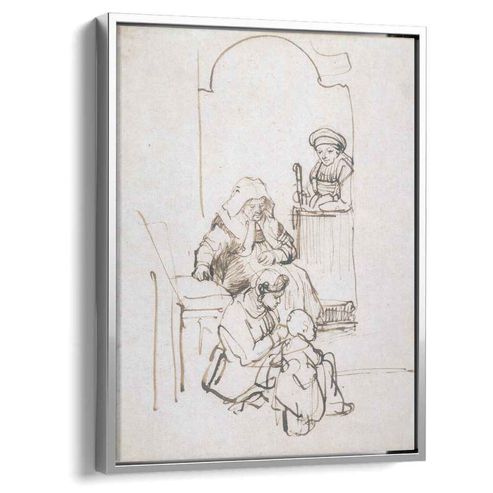 Three Women and a Child at the Door (1645) by Rembrandt