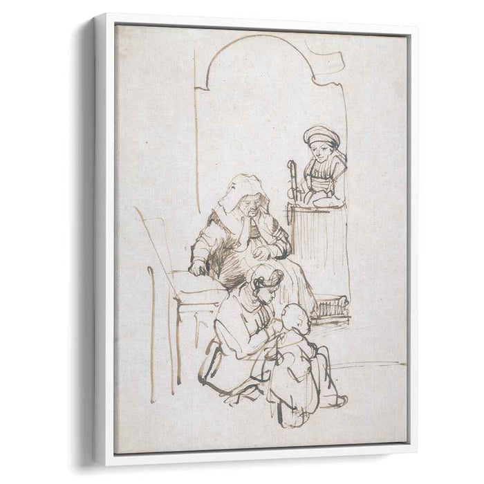 Three Women and a Child at the Door (1645) by Rembrandt
