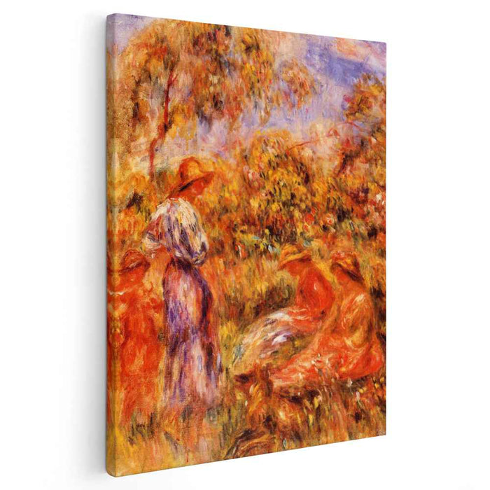 Three Women and Child in a Landscape (1918) by Pierre-Auguste Renoir