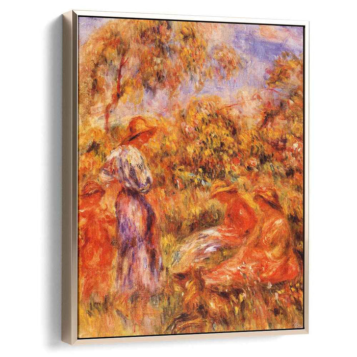 Three Women and Child in a Landscape (1918) by Pierre-Auguste Renoir