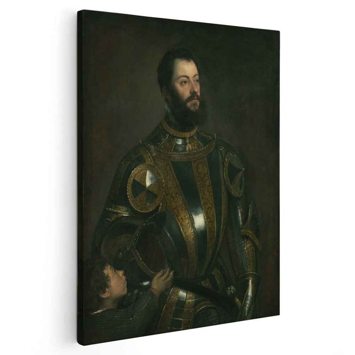 Portrait of Alfonso d`Avalos , in Armor with a Page by Titian
