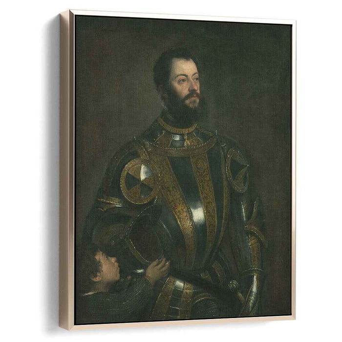 Portrait of Alfonso d`Avalos , in Armor with a Page by Titian