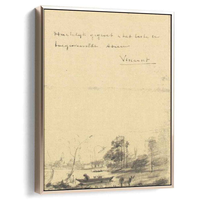 Town d'Avray: L'Etang au Batelier (1875) by Vincent van Gogh
