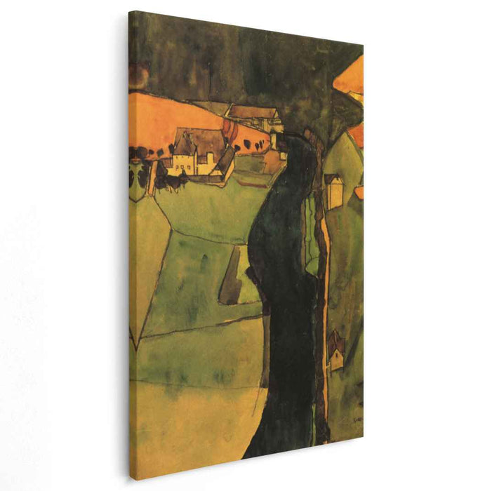 Town on the Blue River (1910) by Egon Schiele