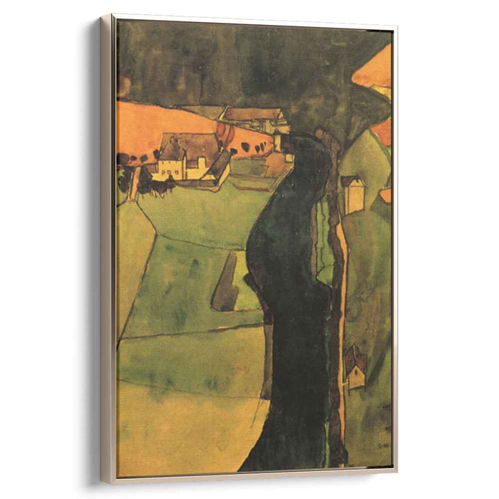 Town on the Blue River (1910) by Egon Schiele