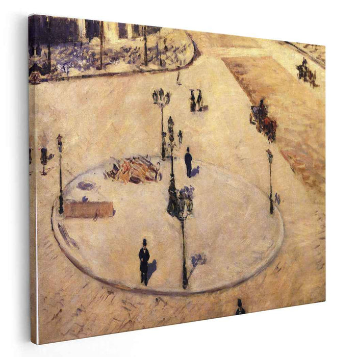 Traffic Island on Boulevard Haussmann (1880) by Gustave Caillebotte