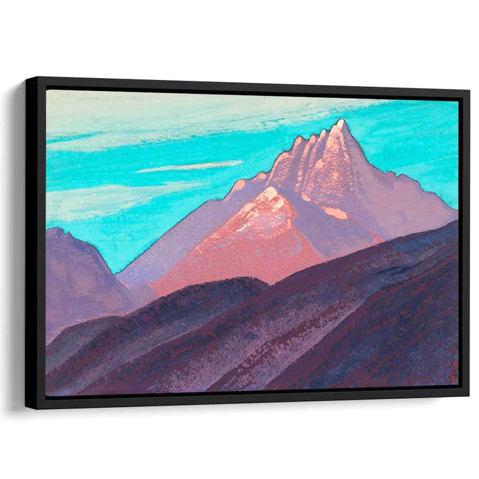 Turquoise sky, pink mountains, purple foot by Nicholas Roerich