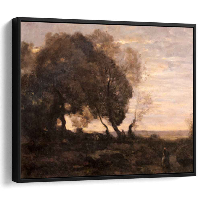 Twisted Trees on a Ridge (Sunset) (1870) by Camille Corot