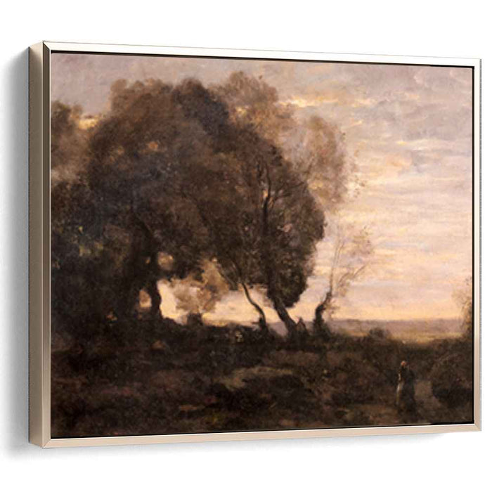 Twisted Trees on a Ridge (Sunset) (1870) by Camille Corot