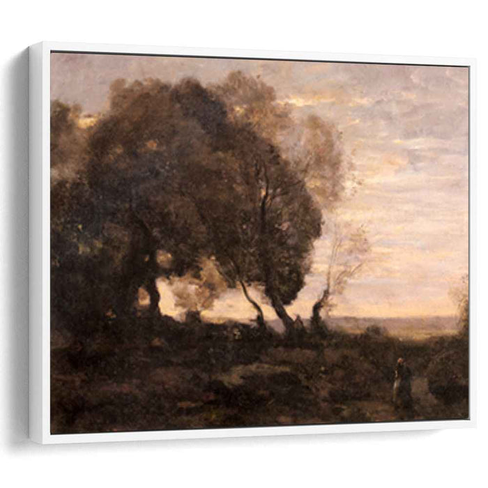 Twisted Trees on a Ridge (Sunset) (1870) by Camille Corot