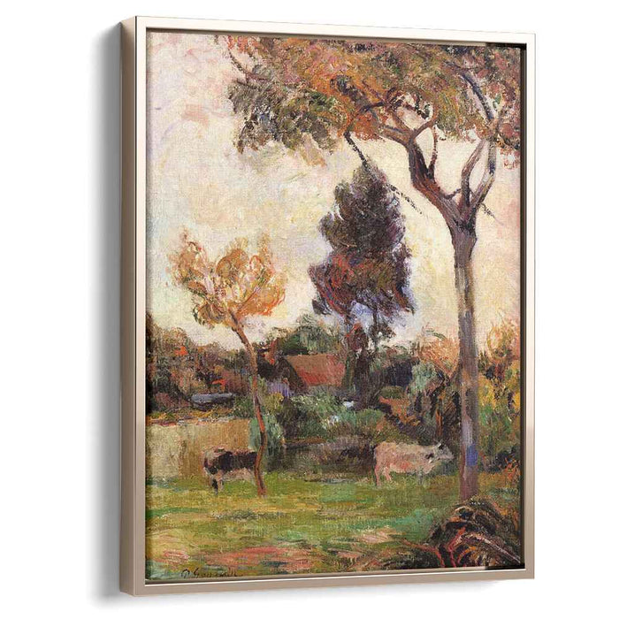 Two cows in the meadow (1884) by Paul Gauguin