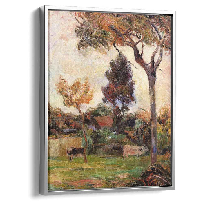 Two cows in the meadow (1884) by Paul Gauguin