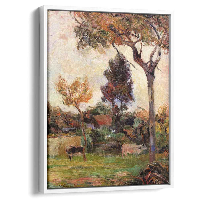 Two cows in the meadow (1884) by Paul Gauguin