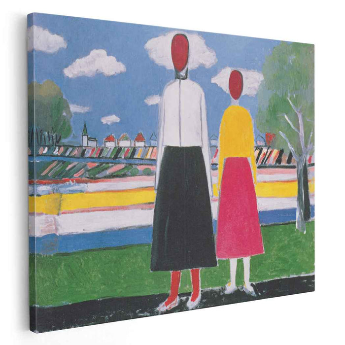 Two Figures in a Landscape (1932) by Kazimir Malevich