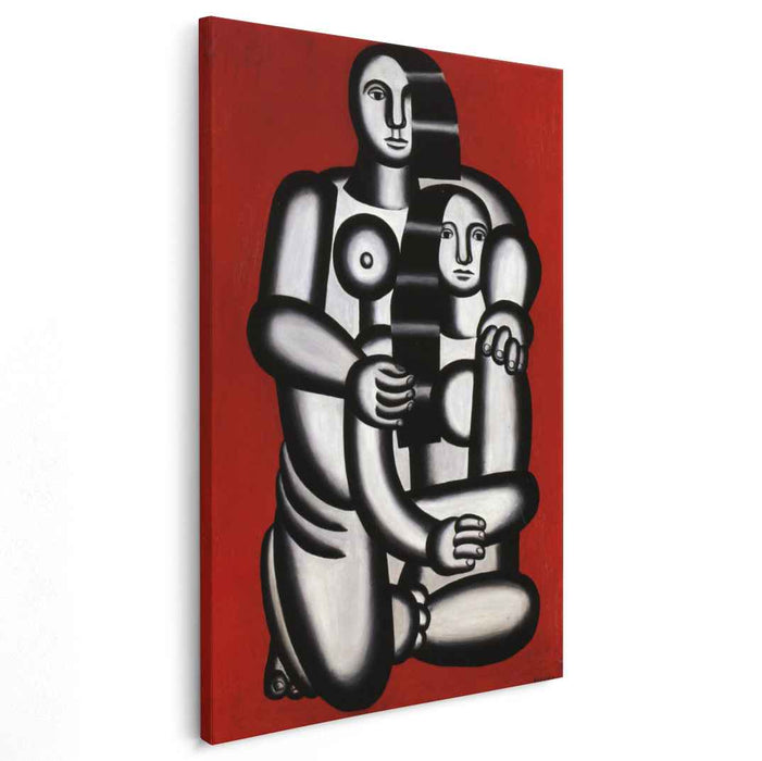 Two Figures, naked on red bottom by Fernand Leger