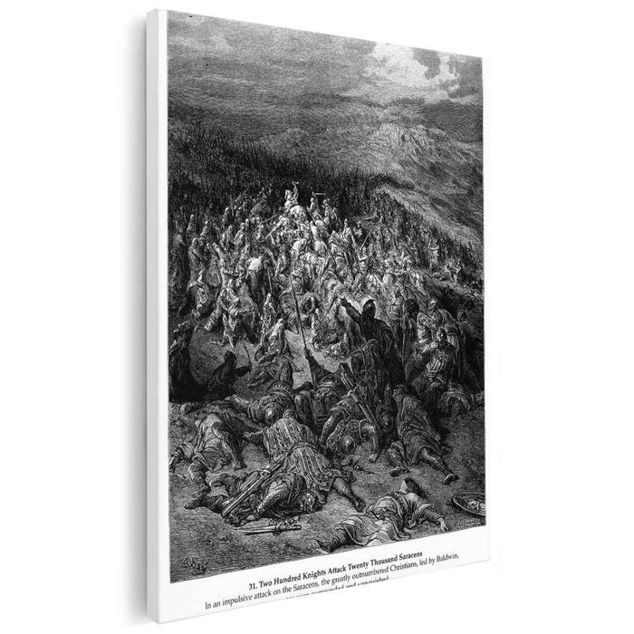 Two Hundred Knights Attack Twenty Thousand Saracens by Gustave Dore