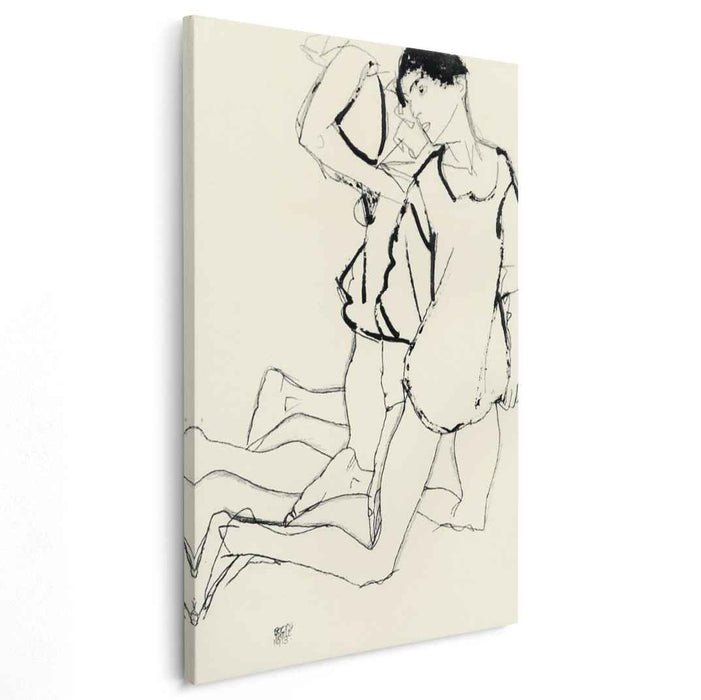 Two Kneeling Figures (Parallelogram) (1913) by Egon Schiele