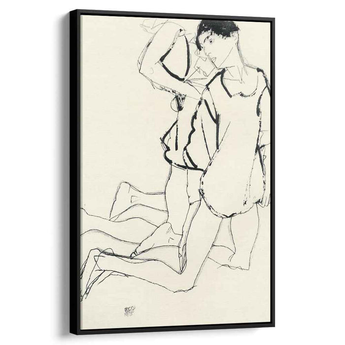 Two Kneeling Figures (Parallelogram) (1913) by Egon Schiele