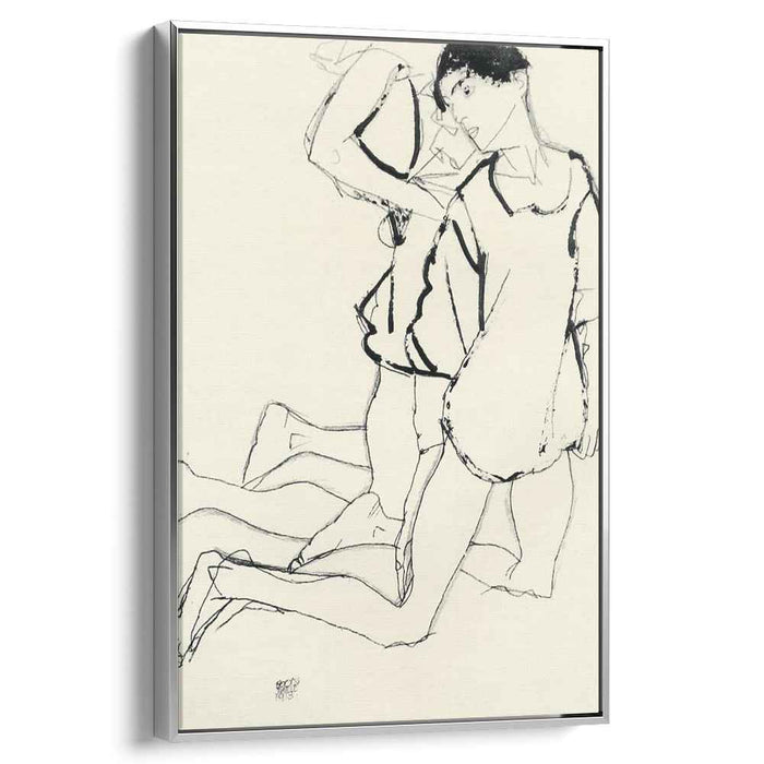 Two Kneeling Figures (Parallelogram) (1913) by Egon Schiele