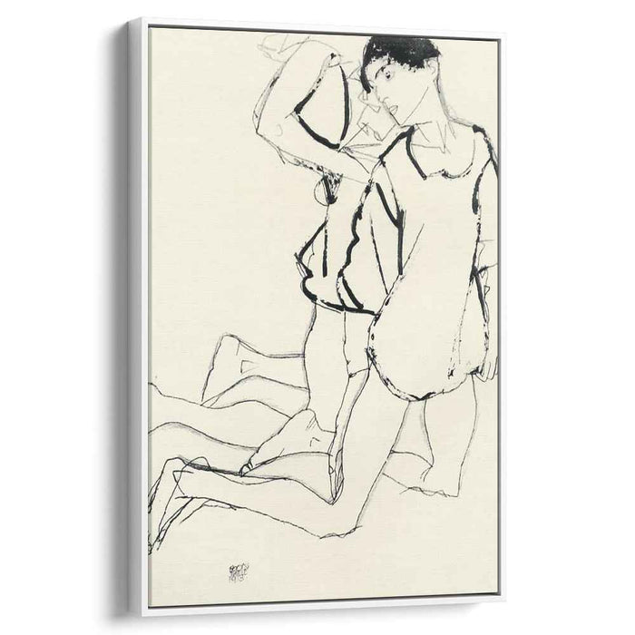 Two Kneeling Figures (Parallelogram) (1913) by Egon Schiele