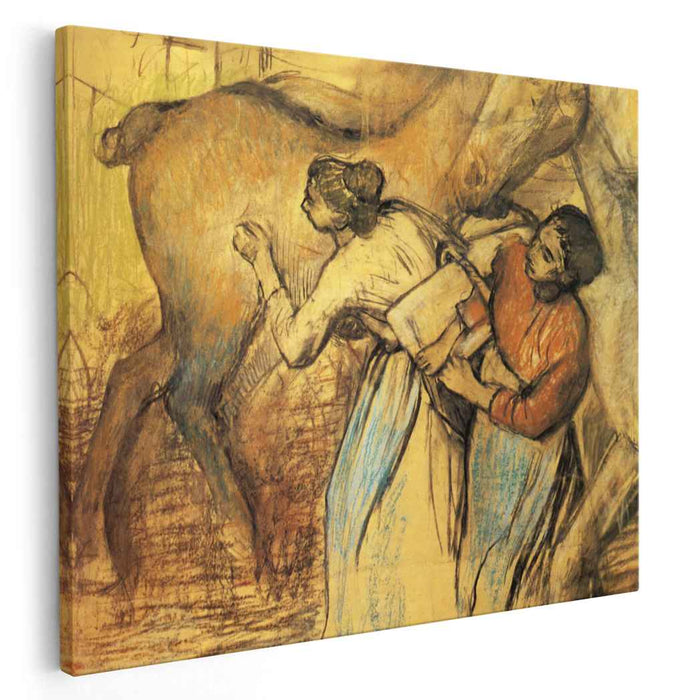 Two Laundresses and a Horse (1902) by Edgar Degas
