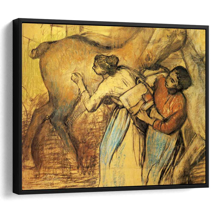 Two Laundresses and a Horse (1902) by Edgar Degas