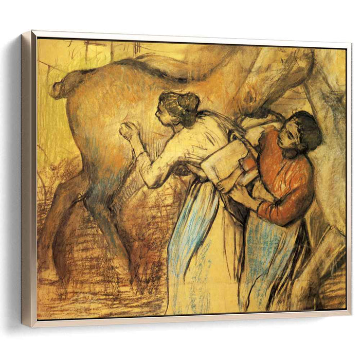 Two Laundresses and a Horse (1902) by Edgar Degas