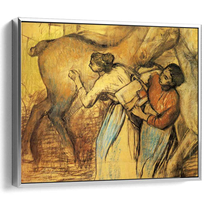 Two Laundresses and a Horse (1902) by Edgar Degas
