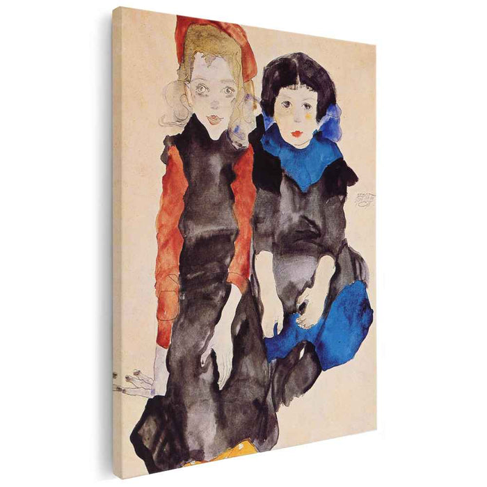 Two Little Girls (1911) by Egon Schiele
