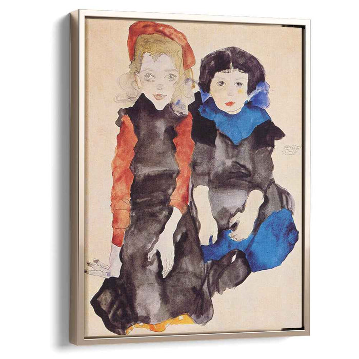 Two Little Girls (1911) by Egon Schiele
