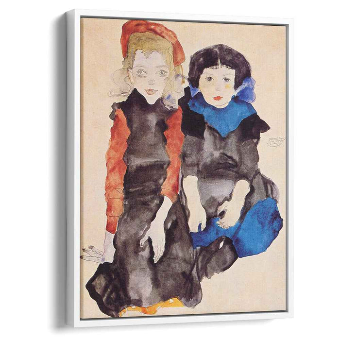 Two Little Girls (1911) by Egon Schiele