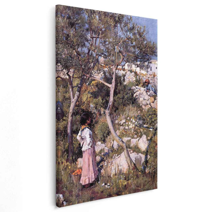 Two Little Italian Girls by a Village (1889) by John William Waterhouse