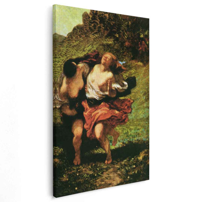 Two Nymphs Pursued by Satyrs (1850) by Honore Daumier