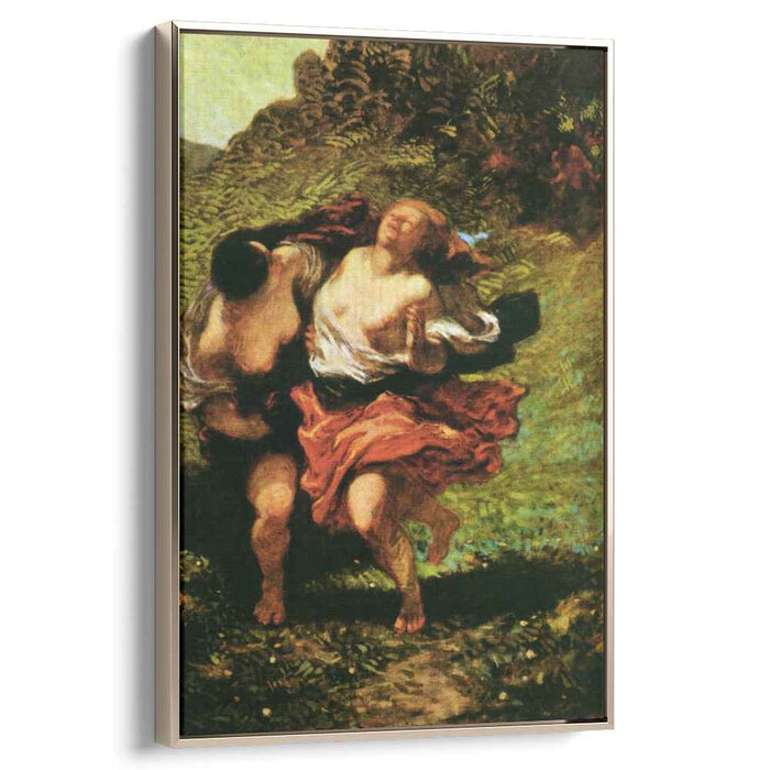 Two Nymphs Pursued by Satyrs (1850) by Honore Daumier