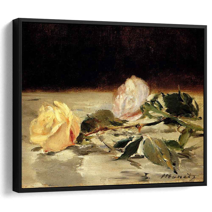 Two roses on a tablecloth (1883) by Edouard Manet