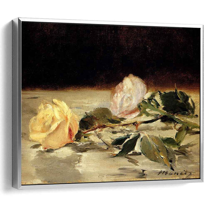 Two roses on a tablecloth (1883) by Edouard Manet