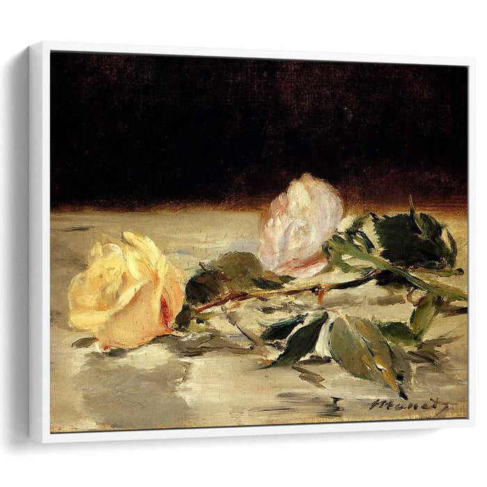 Two roses on a tablecloth (1883) by Edouard Manet