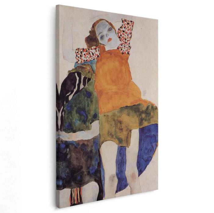 Two Seated Girls (1911) by Egon Schiele