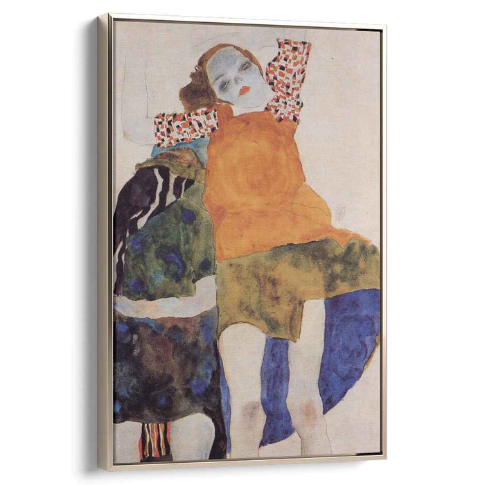 Two Seated Girls (1911) by Egon Schiele