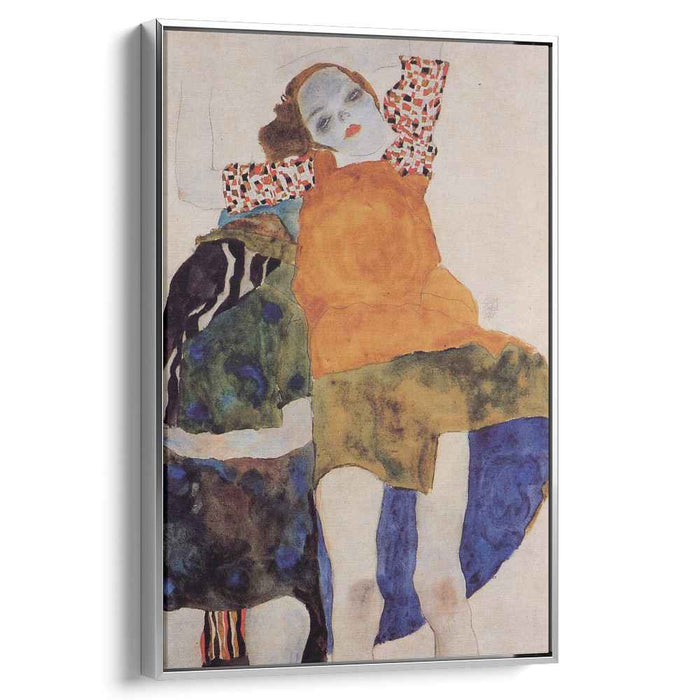 Two Seated Girls (1911) by Egon Schiele