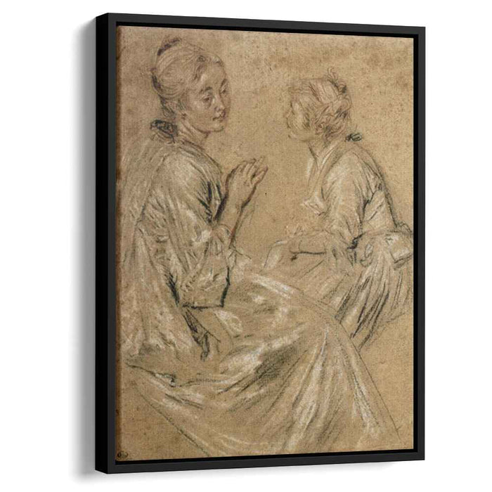 Two Seated Women (1717) by Antoine Watteau