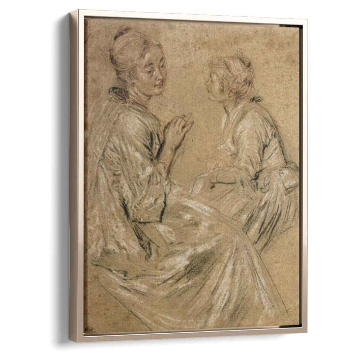 Two Seated Women (1717) by Antoine Watteau