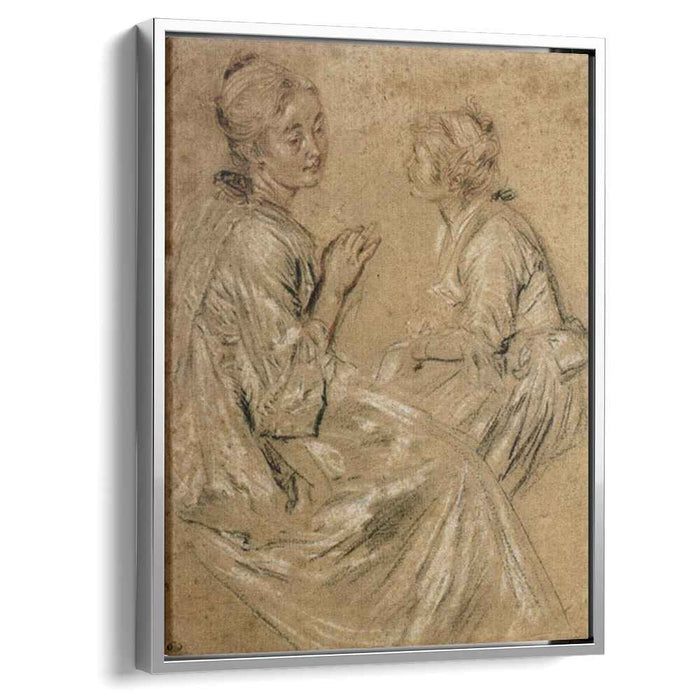 Two Seated Women (1717) by Antoine Watteau