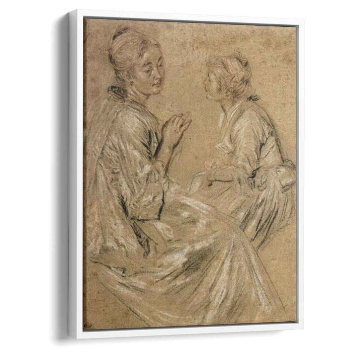Two Seated Women (1717) by Antoine Watteau