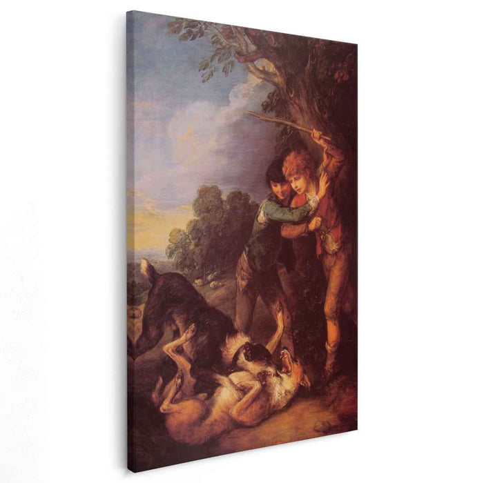 Two Shepherd Boys with Dogs Fighting (1783) by Thomas Gainsborough