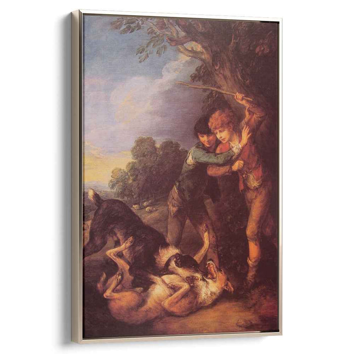 Two Shepherd Boys with Dogs Fighting (1783) by Thomas Gainsborough