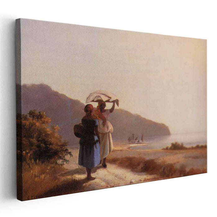 Two Woman Chatting by the Sea, St. Thomas by Camille Pissarro